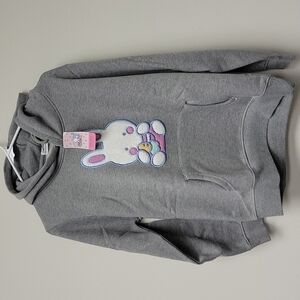 Sanrio Cheery Chums Rabbit Chenille Embroidered hoodie sweatshirt Gray M